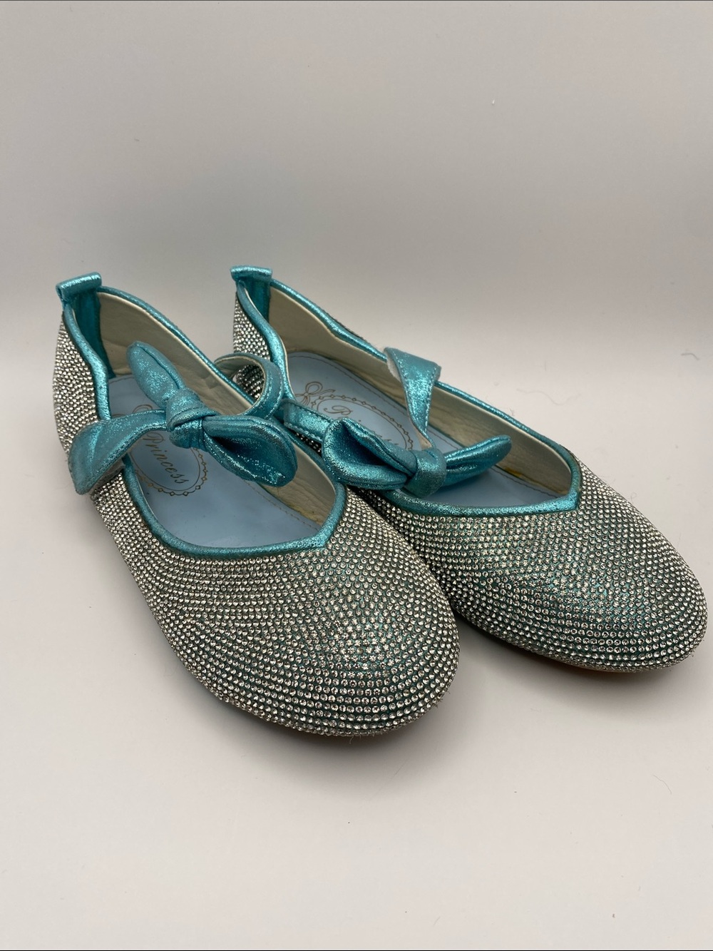 Silver and Blue Rhinestone Princess Flats - Picture 2 of 9